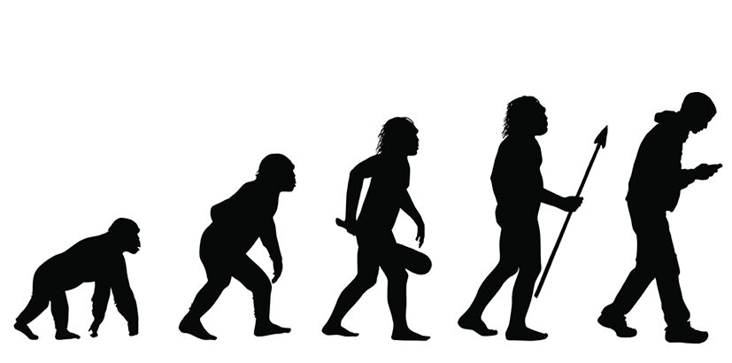 l'évolution de l'espèce humaine jusqu'à l'arrivée des smartphones